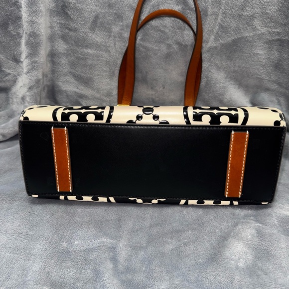 Tory Burch Black and White T Monogram Tote - Picture 8 of 8